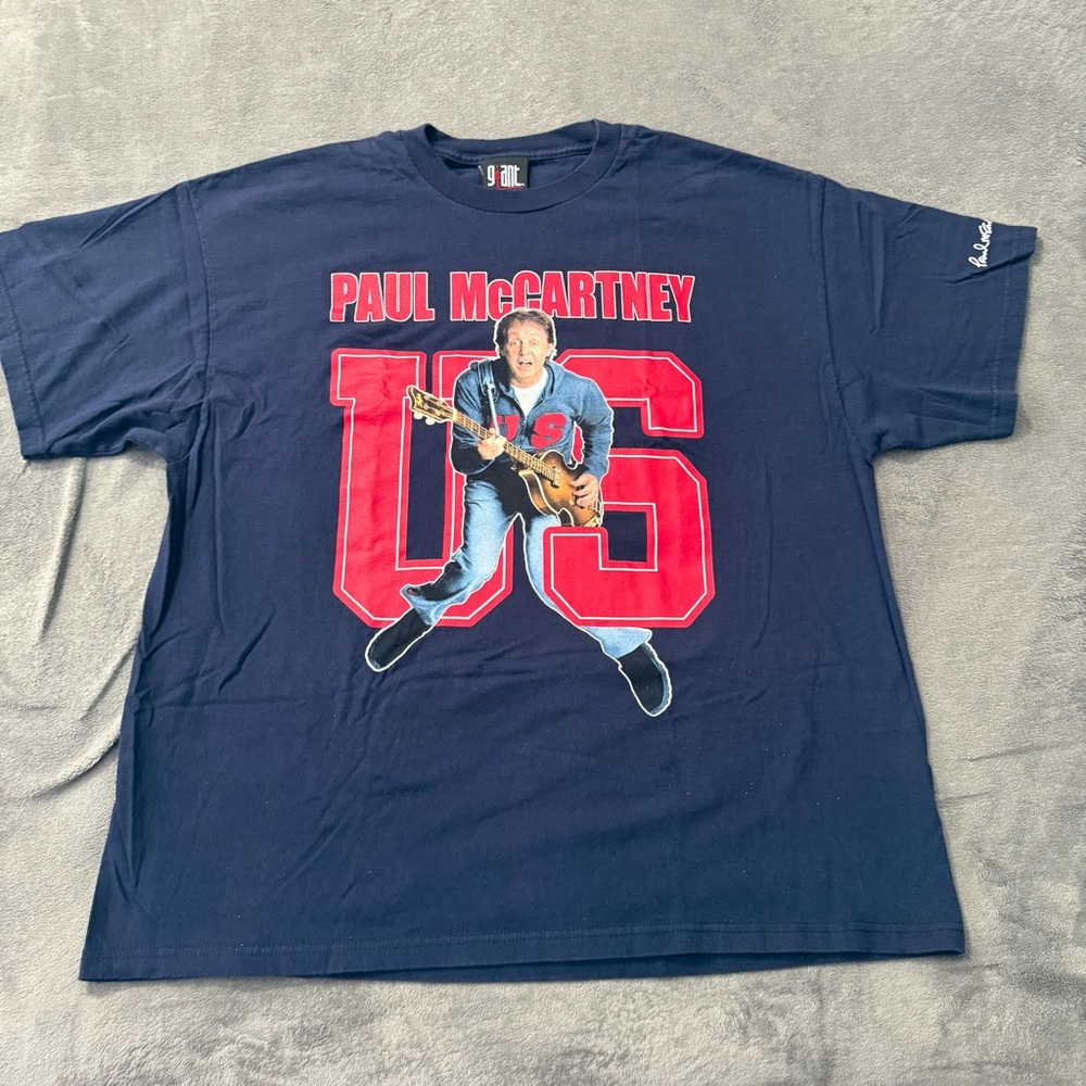Vintage Giant Band Tee Paul McCartney T Shirt Navy The Beatles Size XL